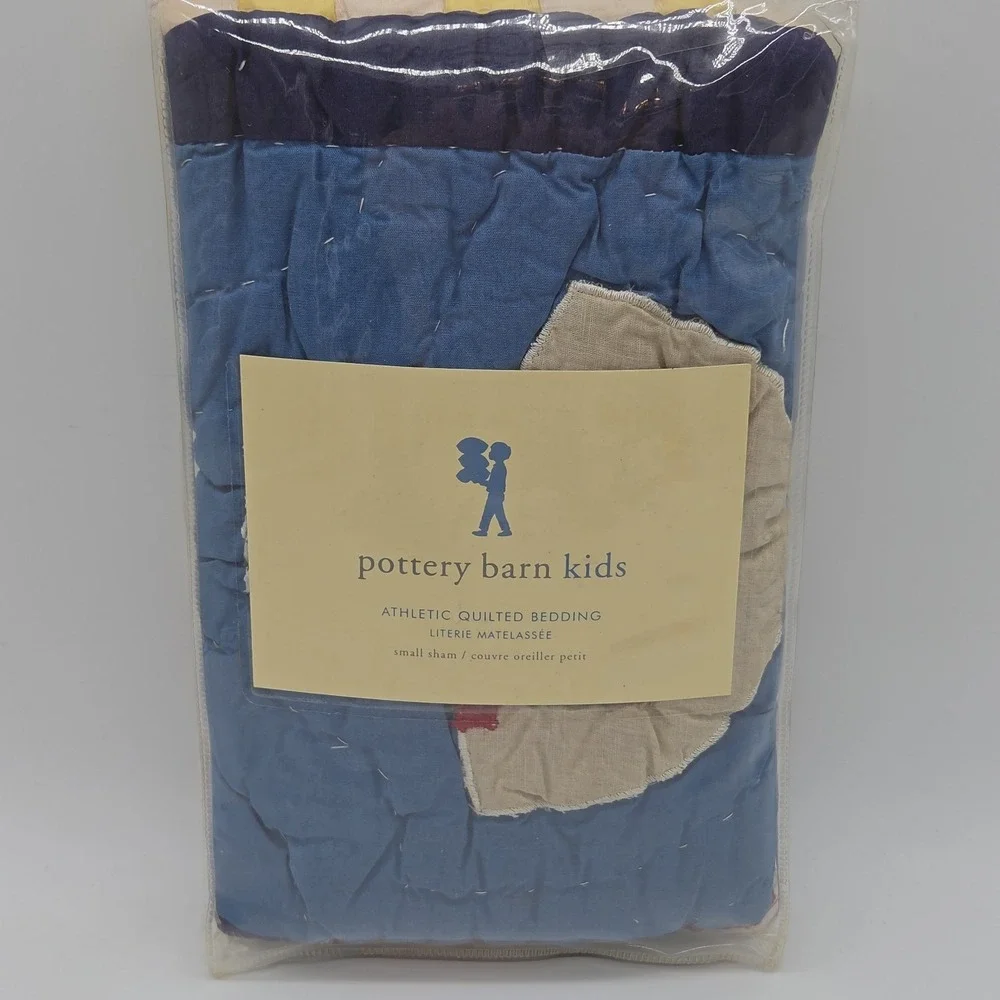 NEW Pottery Barn Kids Athletic Quilted Bedding SMALL SHAM Boys Basketball Theme